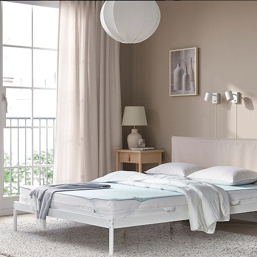 IKEA イケア マットレスプロテクター ライトブルー クイーン 160x200cm m00580344 HARGINST ホールギンスト インテリア 寝具 ベッドパッド 敷きパッド おしゃれ シンプル 北欧 かわいい