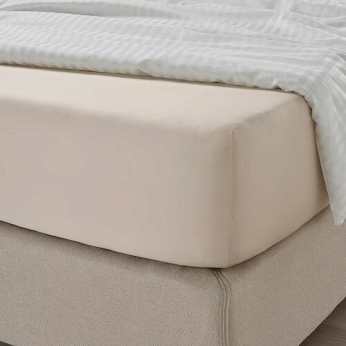 【あす楽】IKEA イケア ボックスシーツ ライトベージュ セミダブル 120x200cm m20442728 NATTJASMIN ナットヤスミン 寝具カバー シーツ ベッドカバー ベッド おしゃれ シンプル 北欧 かわいい