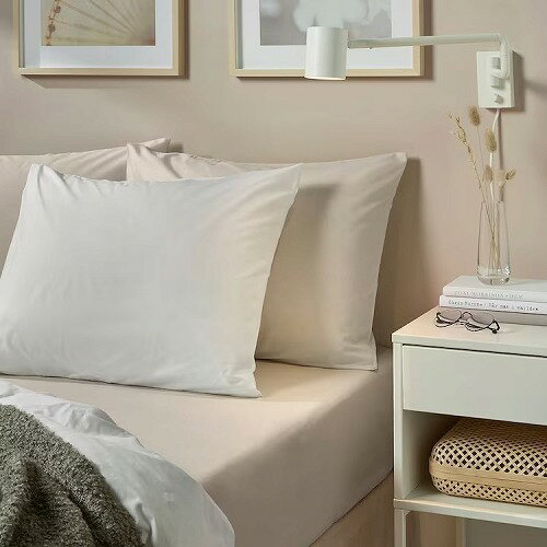 IKEA イケア ボックスシーツ ベージュ シングル 100x200cm m30558233 DVALA ドヴァーラ 寝具カバー シーツ ベッドカバー ベッド おしゃれ シンプル 北欧 かわいい