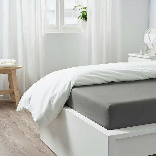 【あす楽】IKEA イケア ボックスシーツ ライトグレー シングル 100x200cm m50562069 DVALA ドヴァーラ 寝具カバー シーツ ベッドカバー ベッド おしゃれ シンプル 北欧 かわいい