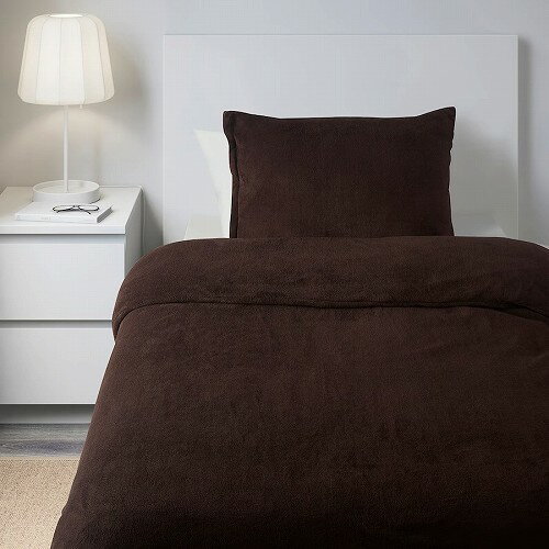 IKEA イケア 掛け布団カバー＆枕カバー ブラウン シングル 150x200cm 50x60cm m80528682 KRANSSALVIA クランサルヴィア インテリア 布団カバー シーツ 寝具カバーセット おしゃれ シンプル 北欧 かわいい