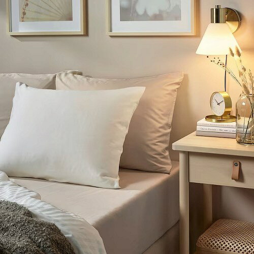 IKEA イケア ボックスシーツ ライトベージュ シングル 90x200cm m90442744 NATTJASMIN ナットヤスミン 寝具カバー シーツ ベッドカバー ベッド おしゃれ シンプル 北欧 かわいい
