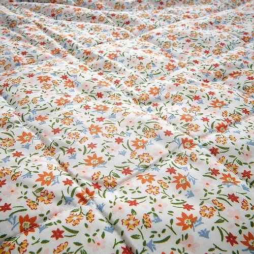 IKEA イケア マルチカバー ホワイト フローラルパターン ダブル 260x250cm m90603001 GULLNATTLJUS グルナットユース インテリア 寝具カバー シーツ ベッドカバー ベッドスプレッド おしゃれ シンプル 北欧 かわいい