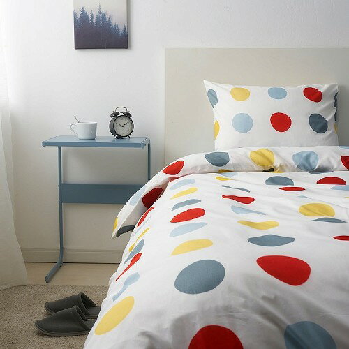 IKEA イケア ベッドリネン2点セット マルチカラー 水玉模様 シングル 150x200cm m30576760 BRUKSVARA ブルクスヴァーラ 寝具カバー シーツ 布団カバーセット おしゃれ シンプル 北欧 かわいい