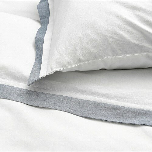IKEA イケア 掛け布団カバー＆枕カバー ホワイト ブルー シングル 150x200cm 50x60cm m40554786 TATELSMYGARE トーテルスミガレ 寝具カバー シーツ 布団カバーセット おしゃれ シンプル 北欧 かわいい
