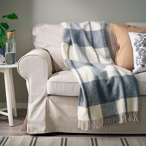 IKEA イケア ブランケット ライトグレー 130x170cm m70563483 MYRULL ミールル インテリア 寝具 収納 寝具 毛布 ブランケット おしゃれ シンプル 北欧 かわいい