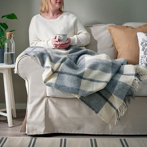 IKEA イケア ブランケット ライトグレー 130x170cm m70563483 MYRULL ミールル インテリア 寝具 収納 寝具 毛布 ブランケット おしゃれ シンプル 北欧 かわいい