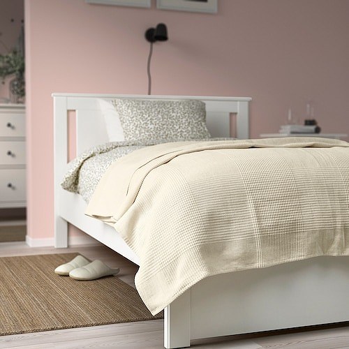 IKEA イケア マルチカバー ナチュラル 生成りの綿 シングル 150x250cm m70581062 INDIRA インディーラ インテリア 寝具 寝具カバー シーツ ベッドカバー ベッドスプレッド おしゃれ シンプル 北欧 かわいい