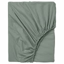 IKEA イケア ボックスシーツ グレーグリーン セミシングル 80x200cm m90549641 DVALA ドヴァーラ 寝具カバー シーツ ベッドカバー ...