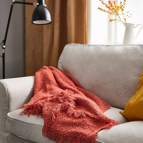 IKEA イケア ブランケット オレンジレッド 130x170cm m00582116 SANDBRODD サンドブロッド インテリア 寝具 収納 寝具 毛布 ブランケット おしゃれ シンプル 北欧 かわいい