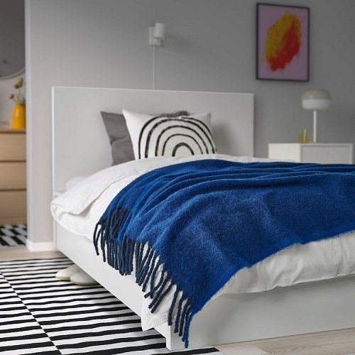 IKEA イケア ブランケット ブルー 130x170cm m10584624 KLIPPOXEL クリッポクセル インテリア 寝具 収納 寝具 毛布 ブランケット おしゃれ シンプル 北欧 かわいい