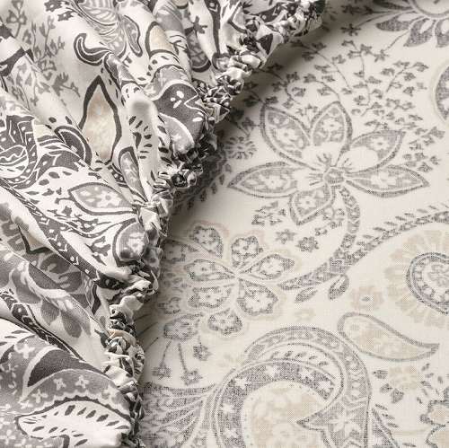 IKEA イケア ボックスシーツ グレー ホワイト シングル 90x200cm m20579518 RODGERSIA ロドゲルシア