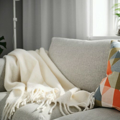 IKEA イケア ブランケット オフホワイト 130x170cm m50584622 KLIPPOXEL クリッポクセル インテリア 寝具 収納 寝具 毛布 ブランケット おしゃれ シンプル 北欧 かわいい