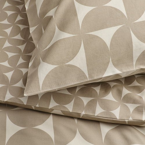 IKEA イケア 掛け布団カバー＆枕カバー グレーベージュ オフホワイト シングル 150x200cm 50x60cm m90585323 ANGSNEJLIKA エングスネイリカ インテリア 収納寝具カバーセット おしゃれ シンプル 北欧 かわいい