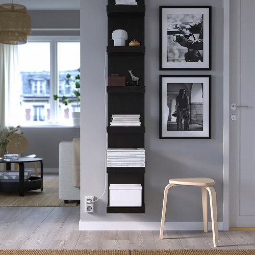 IKEA イケア ウォールシェルフユニット ブラックブラウン 30x190cm big40430593 LACK ラック インテリア 収納家具 本棚 ラック カラーボックス ウォールシェルフ おしゃれ シンプル 北欧 かわいい