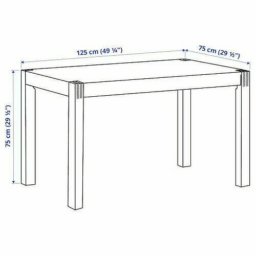 IKEA イケア テーブル ゴムノキ 125x75cm big60237783 NORDBY ノールドビー インテリア 家具 テーブル 机 ダイニングテーブル おしゃれ シンプル 北欧 かわいい