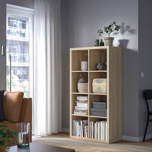 IKEA イケア シェルフユニット ホワイトステインオーク調 77x147cm big70362917 KALLAX カラックス インテリア 収納家具 本棚 ラック オープンラック おしゃれ シンプル 北欧 かわいい