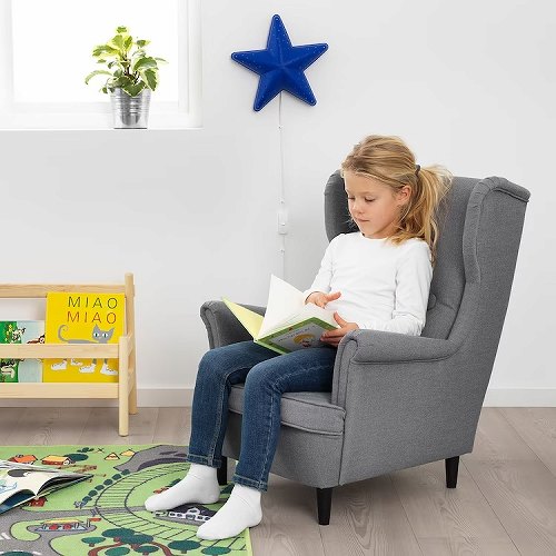 IKEA イケア 子ども用アームチェア ヴィースレ グレー big80392546 STRANDMON ストランドモン インテリア 家具 子供部屋用インテリア イス チェア 椅子 おしゃれ シンプル 北欧 かわいい