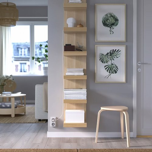 IKEA イケア ウォールシェルフユニット ホワイトステインオーク調 30x190cm big90430595 LACK ラック インテリア 収納家具 本棚 ラック カラーボックス ウォールシェルフ おしゃれ シンプル 北欧 かわいい