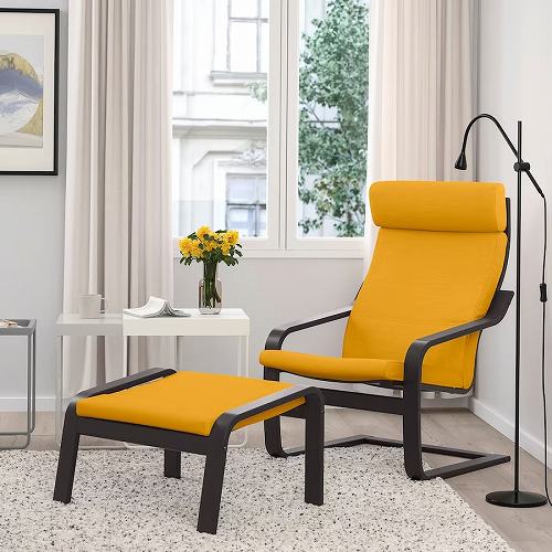 【セット商品】IKEA イケア パーソナルチェア ブラックブラウン スキフテボー イエロー big19387092 POANG ポエング インテリア 家具 イス 椅子 ラウンジチェア おしゃれ シンプル 北欧 かわいい