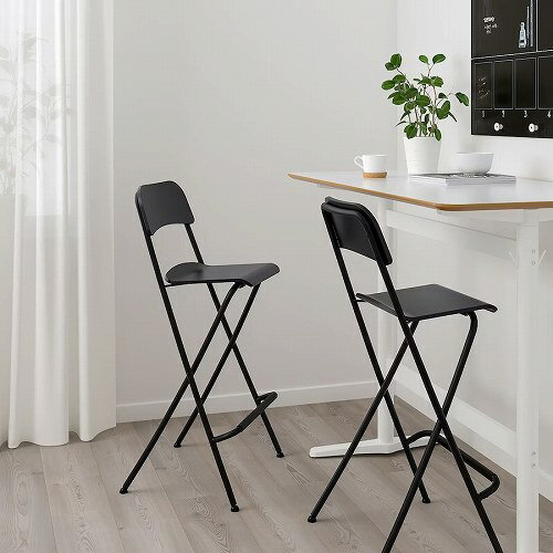 IKEA イケア バースツール 背もたれ付き 折りたたみ式 ブラック ブラック 74cm big40406786 FRANKLIN フランクリン インテリア 家具 イス 椅子 カウンターチェア おしゃれ シンプル 北欧 かわいい