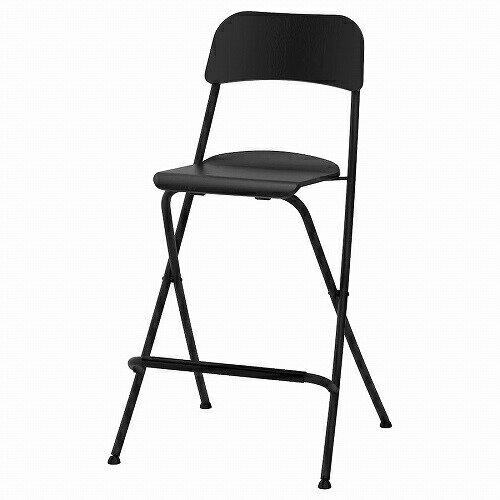 IKEA (イケア)のIKEA イケア バースツール 背もたれ付き 折りたたみ式 ブラック ブラック 63cm big70406742 FRANKLIN フランクリン インテリア 家具 イス 椅子 カウンターチェア おしゃれ シンプル 北欧 かわいい(チェア・椅子)
