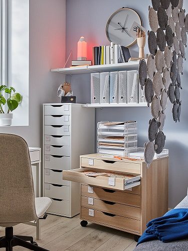 IKEA イケア 引き出しユニット（引き出し×9） ホワイト 白 36x116cm big70486140 ALEX アレクス インテリア オフィス家具 オフィス収納 サイドワゴン ファイルワゴン おしゃれ シンプル 北欧 かわいい