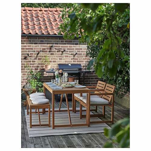 IKEA イケア ベンチ 屋外用 ライトブラウンステイン 120cm big10510341 NAMMARO ネ...