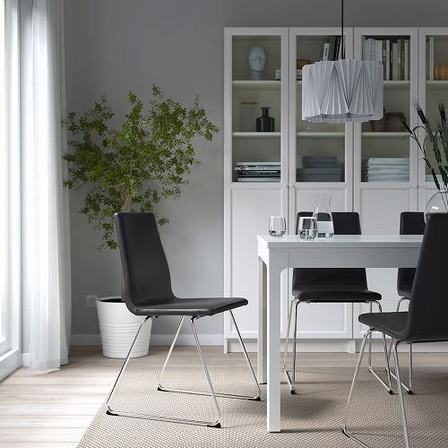 IKEA イケア チェア クロムメッキ グローセ ブラック big20534761 LILLANAS リルローネス インテリア 家具 椅子 イス ダイニングチェア おしゃれ シンプル 北欧 かわいい