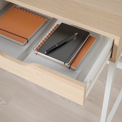 IKEA イケア デスク ホワイトステイン オーク調 132x58cm big40473530 ALEX アレクス インテリア オフィス家具 机 ワークデスク テーブル おしゃれ シンプル 北欧 かわいい
