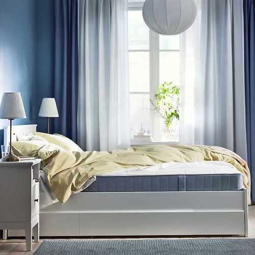 IKEA イケア ボンネルコイルマットレス かため ライトブルー 97x196cm big60561738 VESTMARKA ヴェストマルカ 寝具 ベッドマット ベッドルーム おしゃれ シンプル 北欧 かわいい