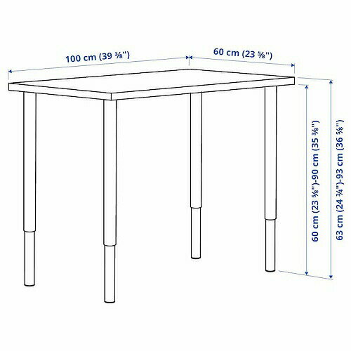 【セット商品】IKEA イケア デスク ホワイト 100x60cm big99416199 LINNMON リンモン OLOV オーロヴ インテリア オフィス家具 オフィスデスク 机 おしゃれ シンプル 北欧 かわいい