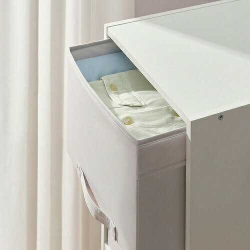 IKEA イケア 収納ユニット ボックス4個付き ホワイト ライトグレー 40x104cm big30559826 BRUKSVARA ブルクスヴァーラ インテリア 収納家具 タンス チェスト おしゃれ シンプル 北欧 かわいい
