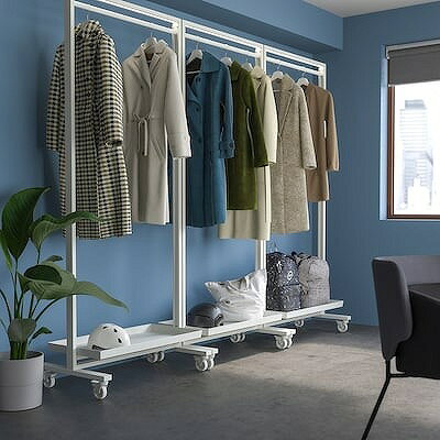 IKEA イケア フレーム キャスター付き ホワイト 85x205x50cm big90528648 MITTZON ミッツォーン インテリア 収納 オフィス家具 パーテーション おしゃれ シンプル 北欧 かわいい