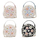 Star Clair パールフラワーポシェット ショルダーバッグ 女の子 かわいい ミニバッグ 斜めがけ ハンドバッグ 2way 4色展開 vch00014
