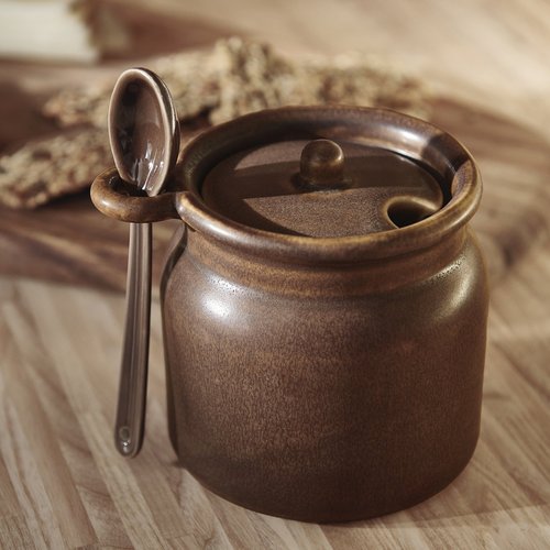 IKEA イケア スプーン付き容器 ブラウン 0.3 l m80599269 KOSSEBARショッセベール キッチン用品 食器 調理器具 保存容器 調味料入れ その他 おしゃれ シンプル 北欧 かわいい