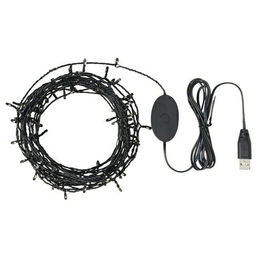 IKEA (イケア)のIKEA イケア LEDライトチェーン 全100球 ブラック m00599070 STRALA ストローラ(ライト・照明)