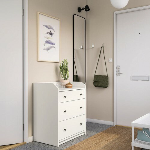 IKEA イケア チェスト（引き出し×3） ホワイト 70x46x84cm fp00581522 HAUGA ハウガ