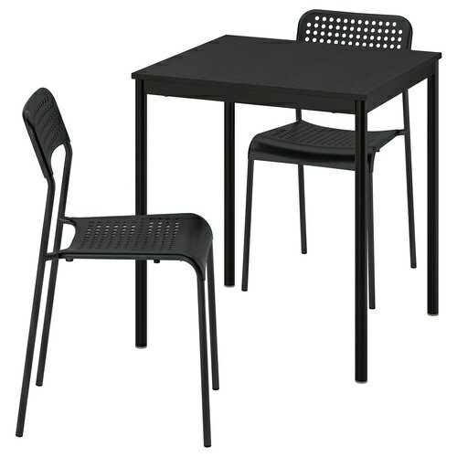 IKEA (イケア)のIKEA イケア テーブル＆チェア2脚 ブラック ブラック/ブラック 67x67cm s69608883 SANDSBERG サンドスベリ(子供用インテリア)