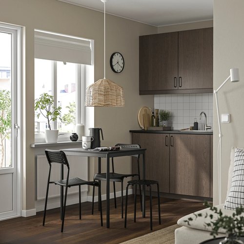 IKEA イケア テーブル＆チェア2脚 ブラック ブラック/ブラック 67x67cm s69608883 SANDSBERG サンドスベリ