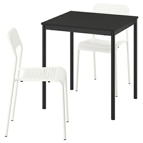 IKEA (イケア)のIKEA イケア テーブル＆チェア2脚 ブラック ブラック/ホワイト 67x67cm s79608892 SANDSBERG サンドスベリ(子供用インテリア)