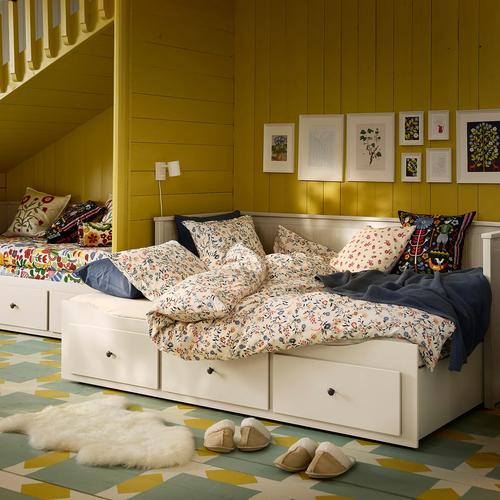 IKEA イケア 掛け布団カバー＆枕カバー ホワイト マルチカラー/フローラルパターン 150x200/50x60 cm m60614746 BRUDKRUSBAR ブルードクルスベール