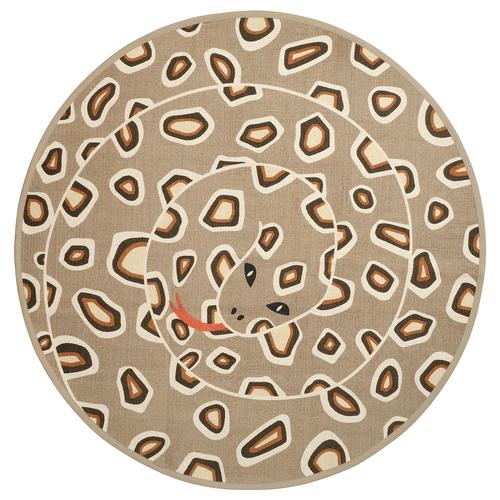 IKEA (イケア)のIKEA イケア ラグ 平織り ライトブラウン/ヘビ模様 100 cm m00603232 SANDLOPARE サンドローパレ(ラグ・マット)