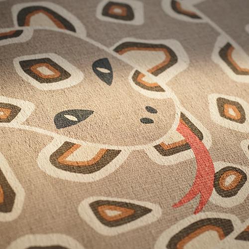 IKEA イケア ラグ 平織り ライトブラウン/ヘビ模様 100 cm m00603232 SANDLOPARE サンドローパレ