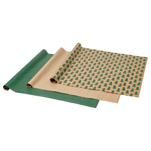 IKEA イケア ギフト包装紙 柄ミックス グリーン/ブラウン 3枚セット m20602967 VINTERFINT ヴィンテルフィントのサムネイル