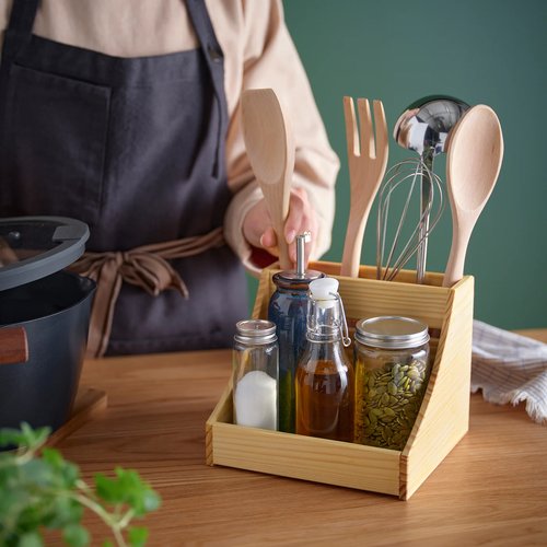 IKEA イケア キッチンカウンタートップオーガナイザー 木製 20x18x16 cm 20x18 cm m60605582 CHOKLADHAJ ホクロードハイ