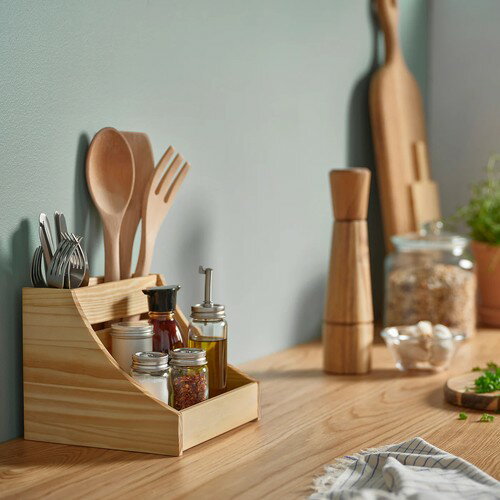IKEA イケア キッチンカウンタートップオーガナイザー 木製 20x18x16 cm 20x18 cm m60605582 CHOKLADHAJ ホクロードハイ