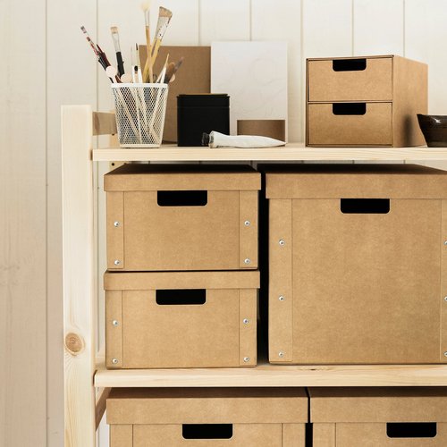 IKEA イケア 収納ボックス ふた付き ナチュラル 25x35x16 cm 25x35 cm m80596954 G?RDESGARD イェルデスゴルド