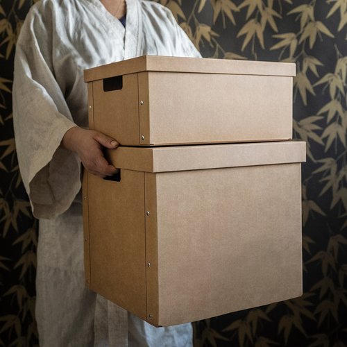 IKEA イケア 収納ボックス ふた付き ナチュラル 25x35x16 cm 25x35 cm m80596954 G?RDESGARD イェルデスゴルド