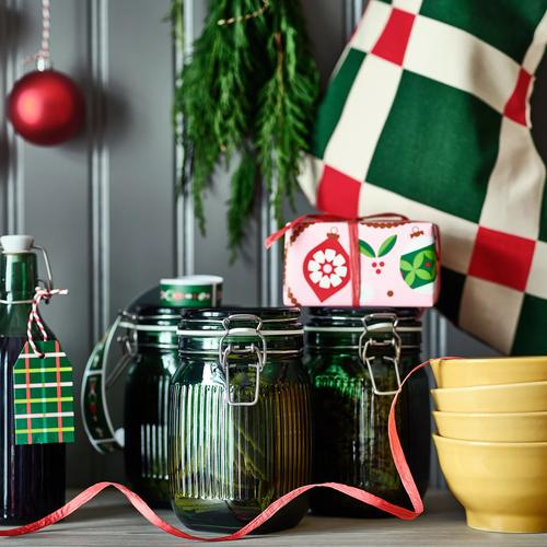 IKEA イケア ふた付き容器 ガラス グリーン 1 l m80603817 VINTERFINT ヴィンテルフィント